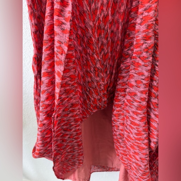 Anthropologie Joie Flowy Cotton Red and Pink Patterned Tiered Maxi Dress - Picture 5 of 7